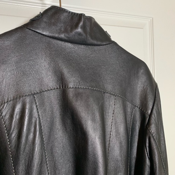 Ladies Black Leather Jacket - Picture 7 of 8